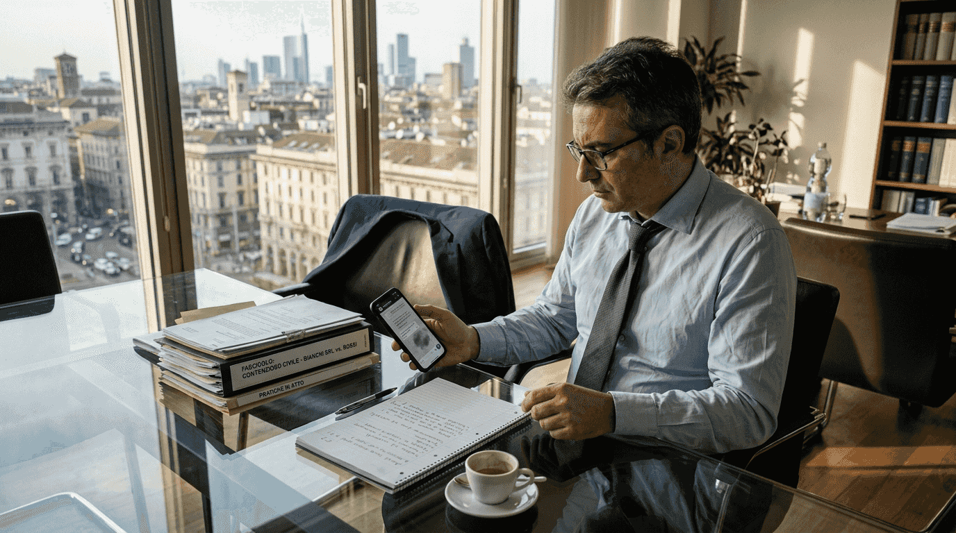 Consulente legale che comunica in modo sicuro con i clienti direttamente in ufficio